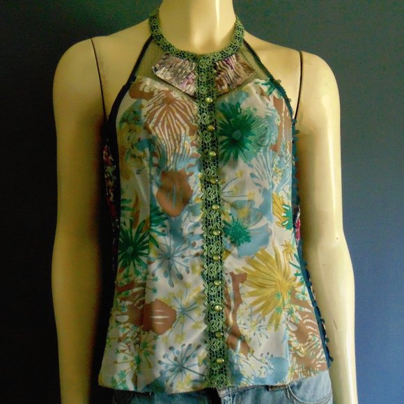 Beguile by Byron Lars Wilderflora Racerback Top 4 - Picture 2 of 13